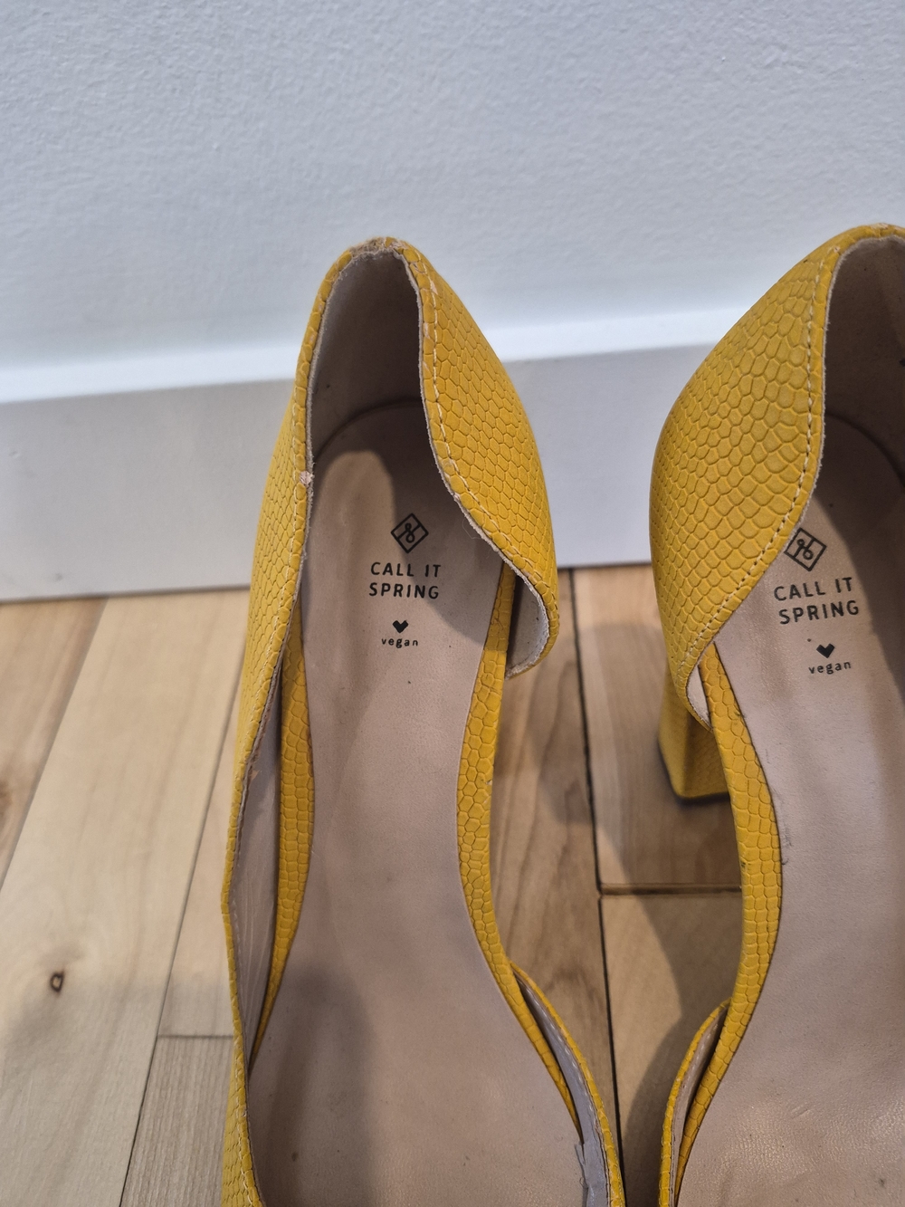 Call It Spring Yellow Pointed-Toe Block Heel Pumps - Picture 4 of 7